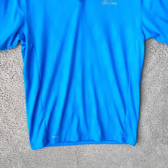 Nike Shirt Mens Small Blue Dri‎ Fit Tiger Woods Sea Island Polo Golf Performance - Picture 7 of 11